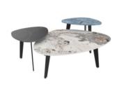 TABLE BASSE GALET MARBRE MARQUINA PIEDS PLEINS 