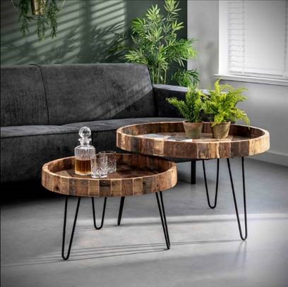 TABLE BASSE LODGE RONDE