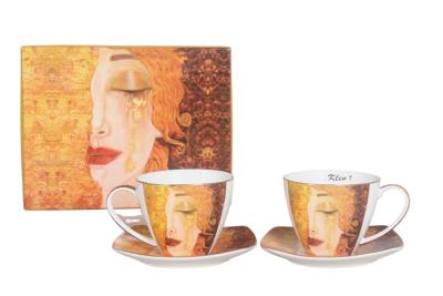 2 TASSES LARMES D'OR 250ML+ 2 SOUS TASSES  DE G.KLIMT