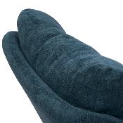 Fauteuil Marjorie - Tissu Bleu & Pied Chromé
