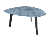 TABLE BASSE GALET MARBRE ONYX BLEU PIEDS PLEINS 