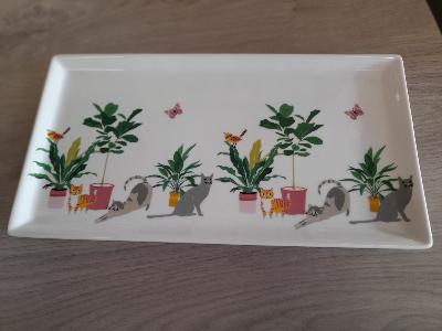 PLAT RECTANGLE BLANC CHATS PACHAS