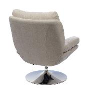 Fauteuil Marjorie - Tissu Beige & Pied Chromé