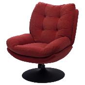 Fauteuil Marjorie - Tissu Terracotta & Pied Noir