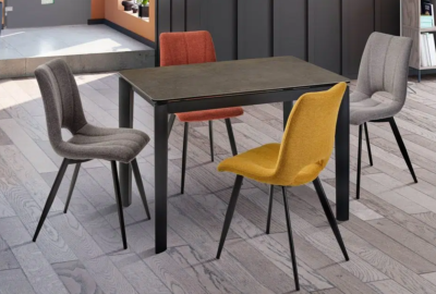 TABLE DE REPAS LINO EN CERAMIQUE IRON  120x80X76cm