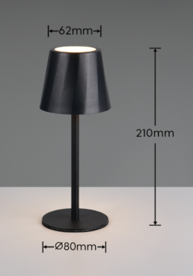 LAMPE DE TABLE RECHARGEABLE DIAZ NOIRE