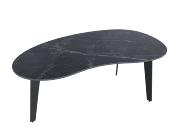 TABLE BASSE SILVERSTONE MARBRE MARQUINA PIEDS PLEINS 