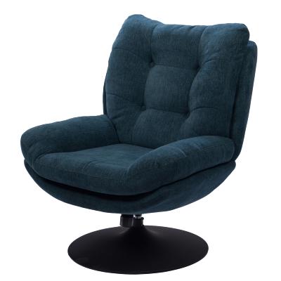 Fauteuil Marjorie - Tissu Bleu & Pied Noir