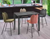 TABLE DE REPAS JAMES CERAMIQUE GRIS NUANCE 120x90x90cm