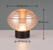 LAMPE DE TABLE RECHARGEABLE EARL AMBREE