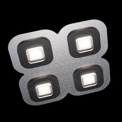 GROSSMANN APPLIQUE  " AP " 4 LED CARRE ALUMINIUM NOIR BRILLANT