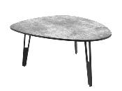 TABLE BASSE GALET CERAMIQUE SILVER PIEDS AJOURES 