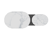 TABLE BASSE IKARIA  AVEC ROULETTES CERAMIQUE MARBRE MAT