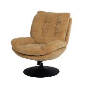 Fauteuil Marjorie - Tissu Camel & Pied Noir