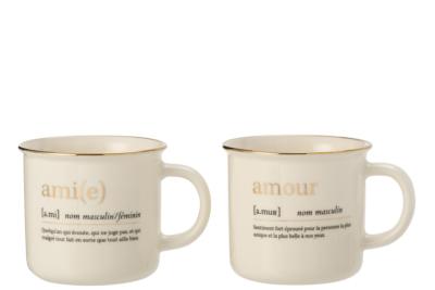 MUG MESSAGE AMOUR CERAMIQUE          