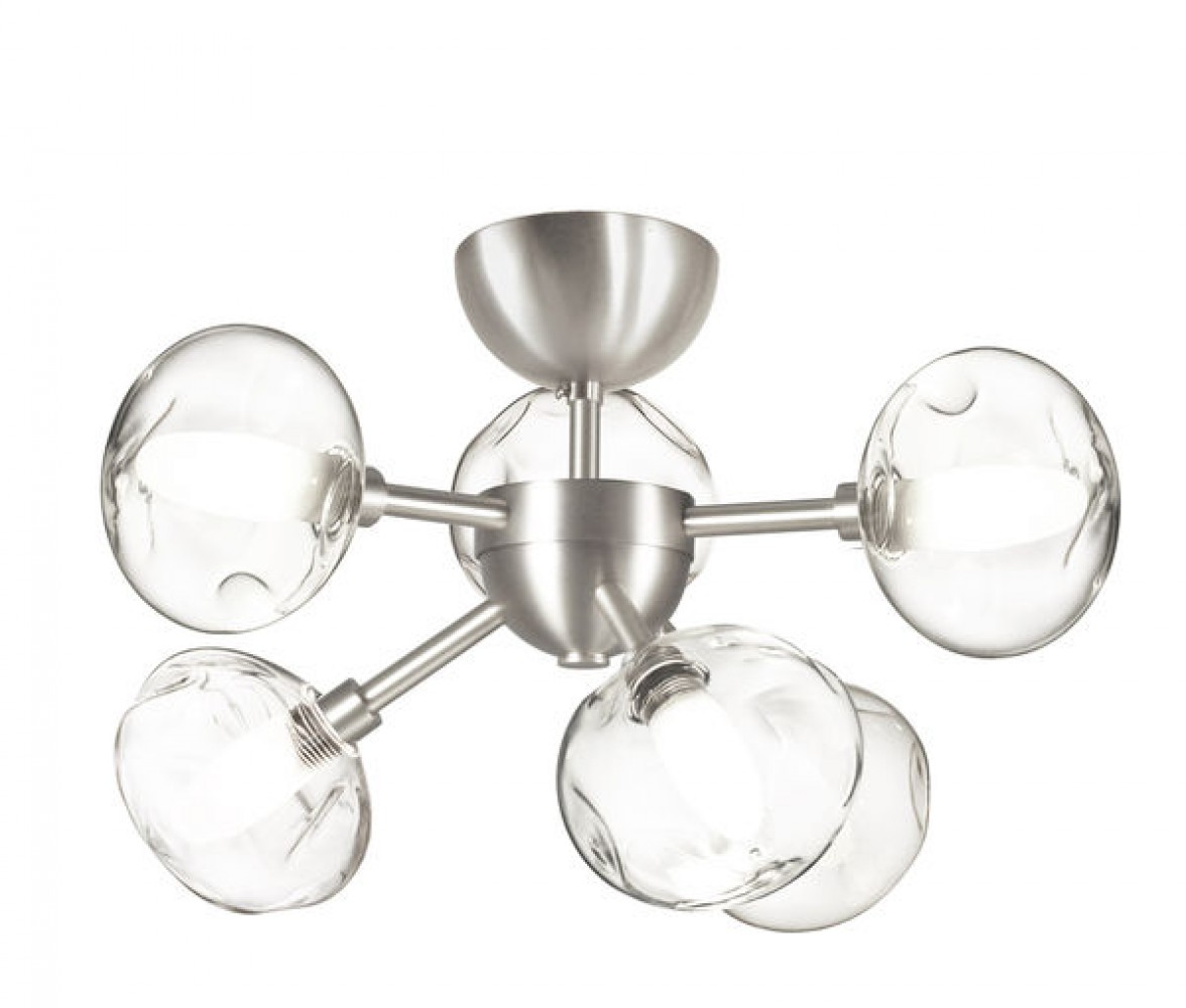 CVL PLAFONNIER  LAIKA 6L NICKEL 