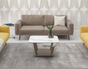 TABLE BASSE QUATTRO CERAMIQUE MARBRE BLANC 