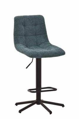 CHAISE DE BAR OBVIOUS BLEU PETROLE PIVOTANTE SUR PISTON