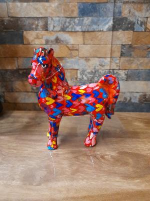 POMME PIDOU CHEVAL JOY ROUGE PM MOTIF COEURS 