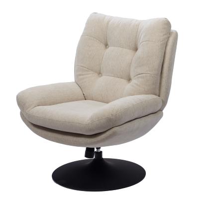 Fauteuil Marjorie - Tissu Beige & Pied Noir