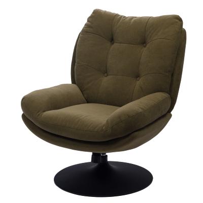 Fauteuil Marjorie - Tissu Kaki & Pied Noir