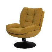 Fauteuil Marjorie - Tissu Moutarde & Pied Noir