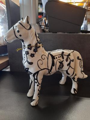 POMME PIDOU CHEVAL COOPER BLANC MOTIF FLEURS COLLECTION STUDIO DESIGN