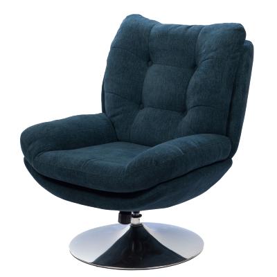 Fauteuil Marjorie - Tissu Bleu & Pied Chromé