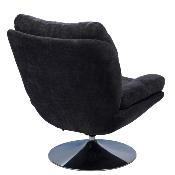 Fauteuil Marjorie - Tissu Noir & Pied Chromé