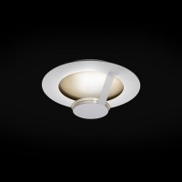 GROSSMANN PLAFONNIER " FLAT " BLANC- BRUN DORE