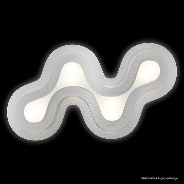 GROSSMANN PLAFONNIER DELIA LED 4L GM GRIS METALLIQUE ALUMINIUM