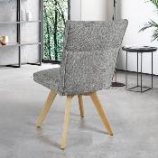 CHAISE ARTHEMIS GRIS PERLE PIEDS BOIS