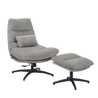 FAUTEUIL BERGEN GRIS TAUPE  PIVOTANT + REPOSE PIED GRIS TAUPE