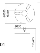 VENTILATEUR RIGA II BLANC MAT 