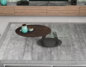 TABLE BASSE OVALIA CERAMIQUE ACIER
