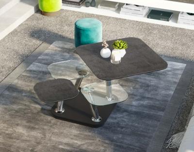 TABLE BASSE QUATTRO CERAMIQUE TITANE