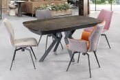 TABLE DE REPAS ASTANA EN CERAMIQUE IRON 160/200/240x95x76cm