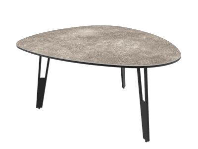 TABLE BASSE GALET CERAMIQUE ARGILE PIEDS AJOURES