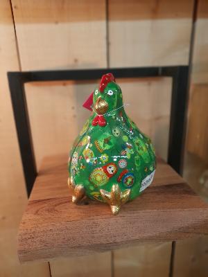 POMME PIDOU POULE CLAIRE VERTE PM MOTIF POUPEES RUSSES