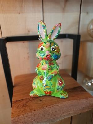POMME PIDOU LAPIN MILLIE VERT PM MOTIF PAPILLONS  