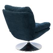 Fauteuil Marjorie - Tissu Bleu & Pied Chromé