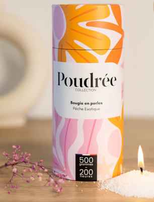 POUDREE BOUGIE EN PERLES DE CIRE PECHE EXOTIQUE 500gr