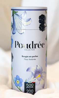 POUDREE BOUGIE EN PERLES DE CIRE FLEUR AMBREE 500gr