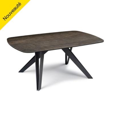 TABLE BASSE TONNEAU MEMPHIS CERAMIQUE IRON