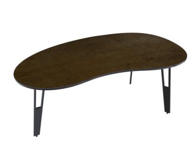 TABLE BASSE SILVERSTONE CERAMIQUE ACIER PIEDS AJOURES