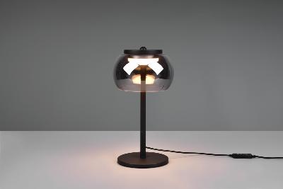 LAMPE SENSITIVE MADISON NOIR MAT + VERRE FUME