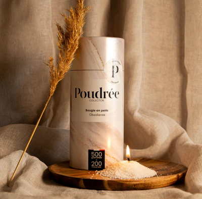 POUDREE BOUGIE EN PERLES DE CIRE OBSIDIENNE 500gr