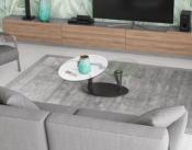 TABLE BASSE OVALIA CERAMIQUE MARBRE BLANC