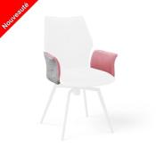 CHAISE PALOMA AVEC ACCOUDOIRS  ROSE PECHE