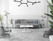 TABLE BASSE OPERA CERAMIQUE MARBRE BLANC
